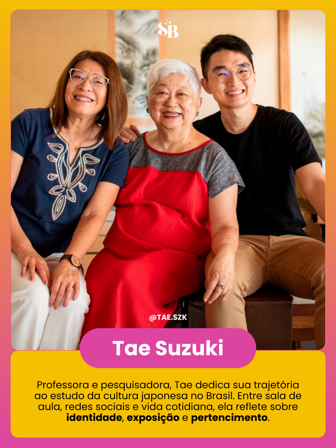 Peça editorial apresentando Tae Suzuki